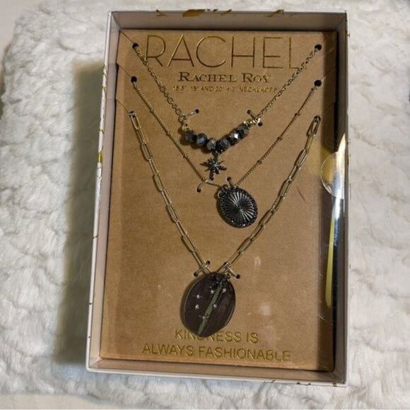 Rachel Roy Necklace NIB Trio Set Kindness is Always Fashionable - Picture 1 of 6